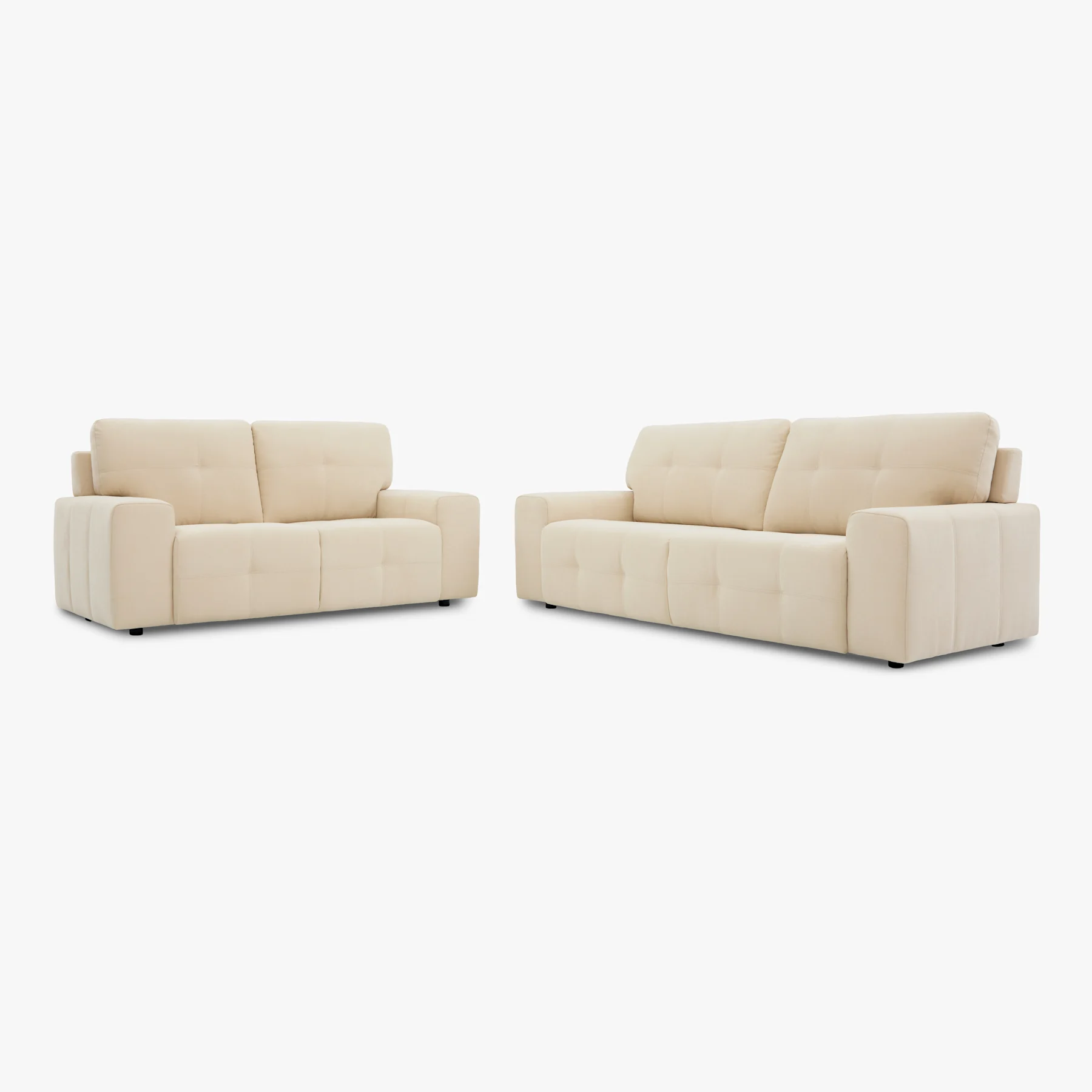 Orlando 3+2 Seater Sofa Set, Ivory Classic Plush Fabric