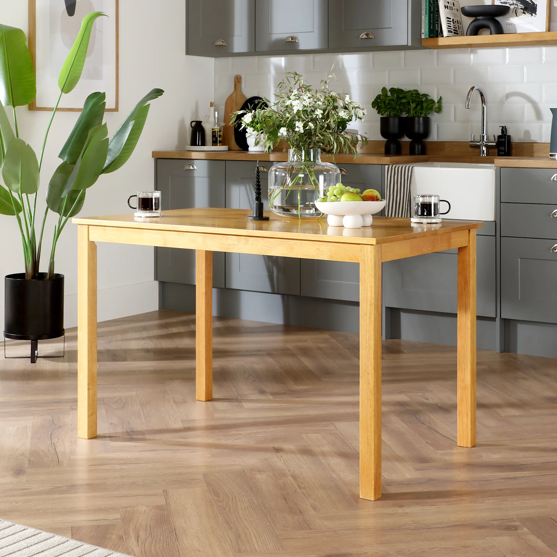 Milton Dining Table, 120cm, Natural Oak Finished Solid Hardwood