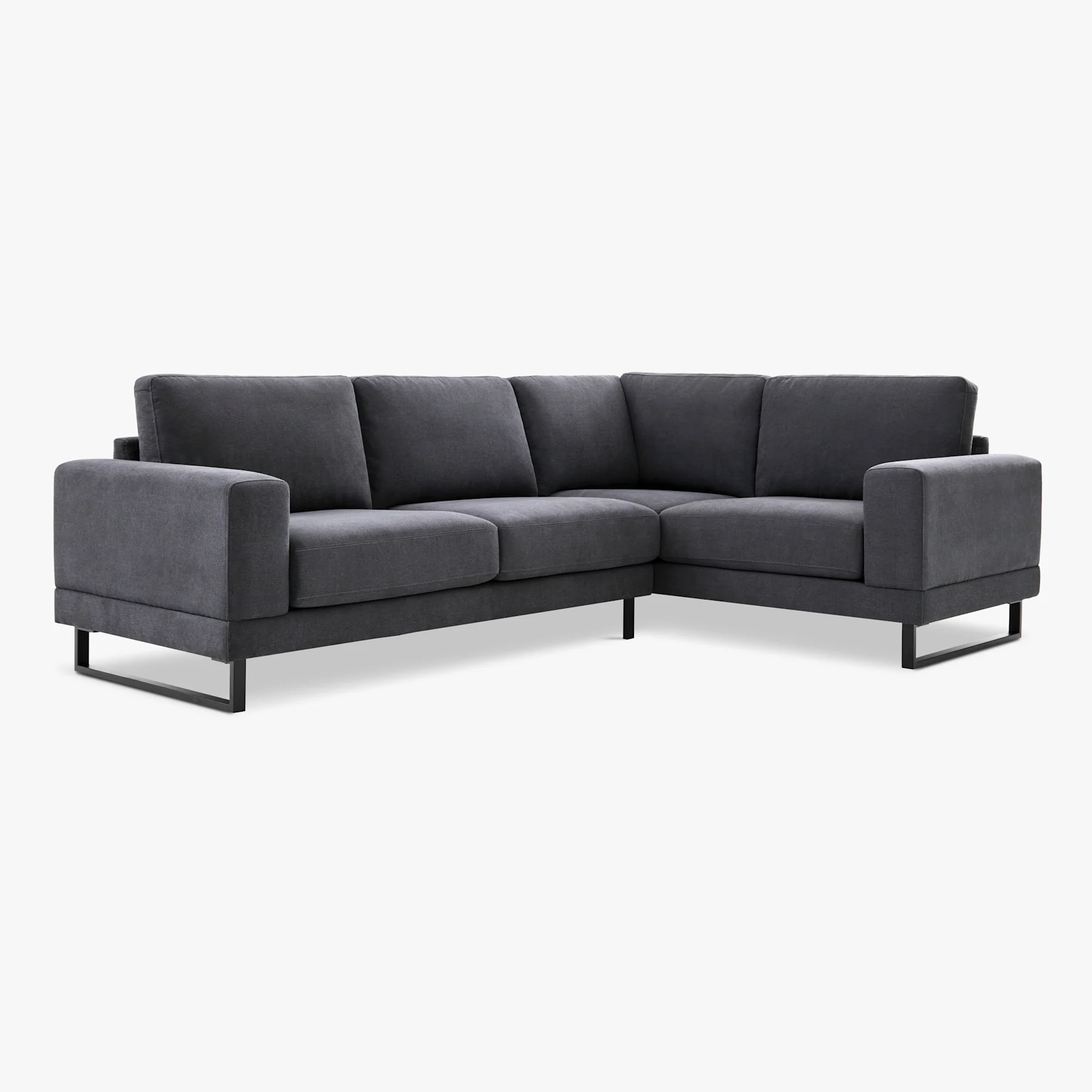 Alessia L-Shape Corner Sofa, Right Hand Facing, Slate Grey Classic Plush Fabric