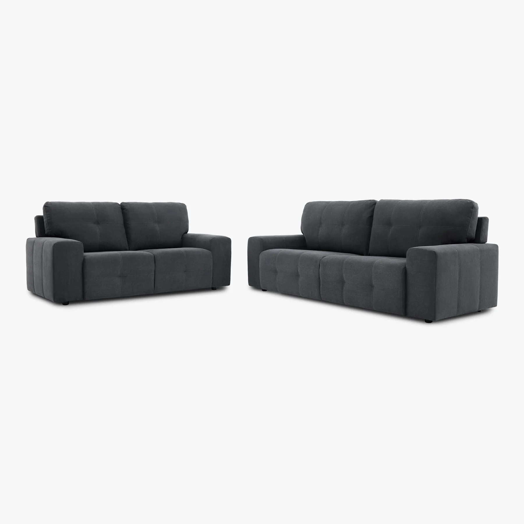 Orlando 3+2 Seater Sofa Set, Slate Grey Classic Plush Fabric