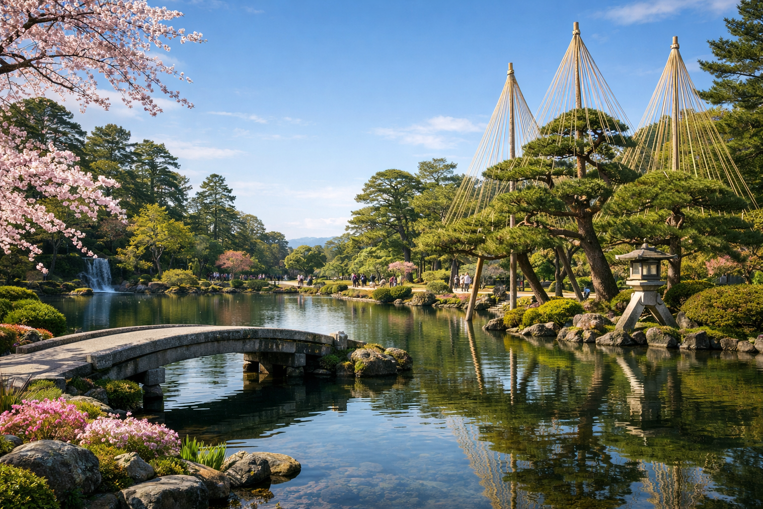 Kenrokuen Garden in Springtime Bloom