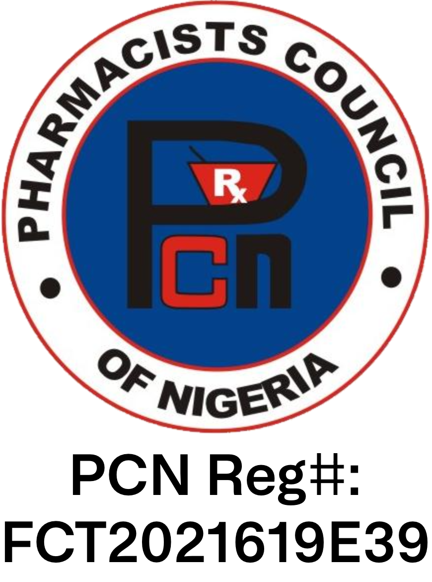 Pharmacy Council of Nigeria – Reg#: FCT2021619E39