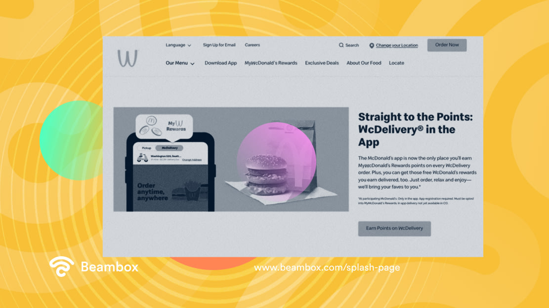 splash page