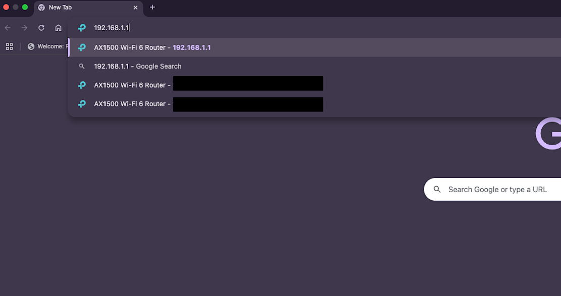 WiFi for Customers - Access Router from browser