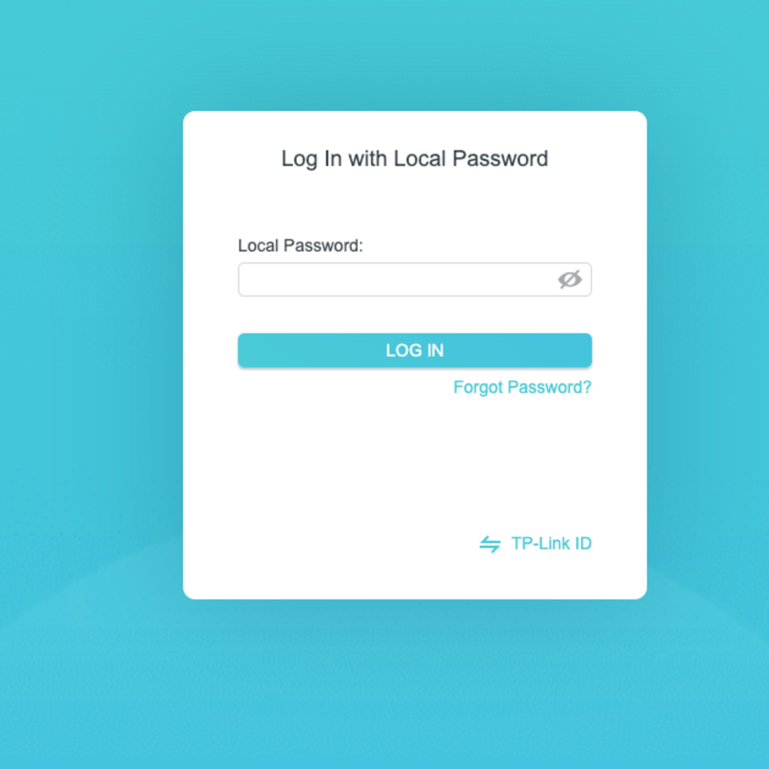 WiFi for Customers - TP-Link router’s administrator account login page