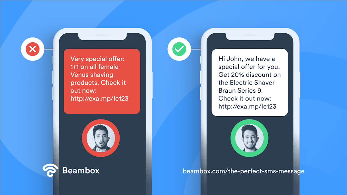 how to write sms for marketing - example 09