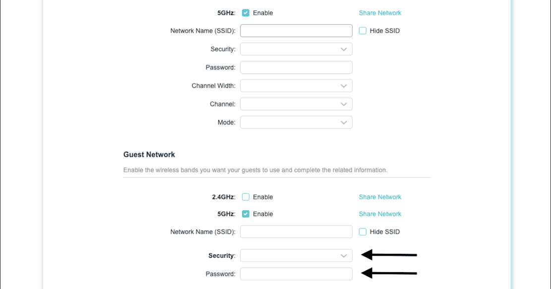 WiFi for Customers - TP-Link router’s Guest Network security settings