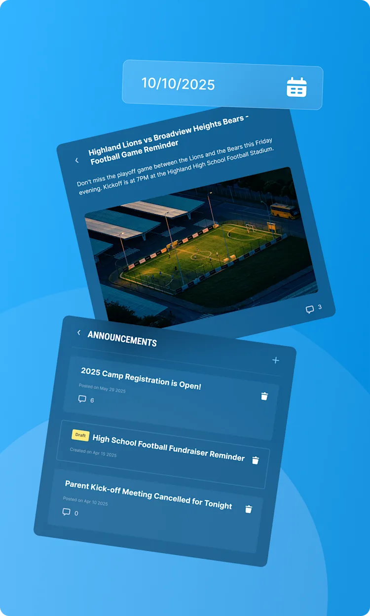 Keep players, coaches, and parents connected