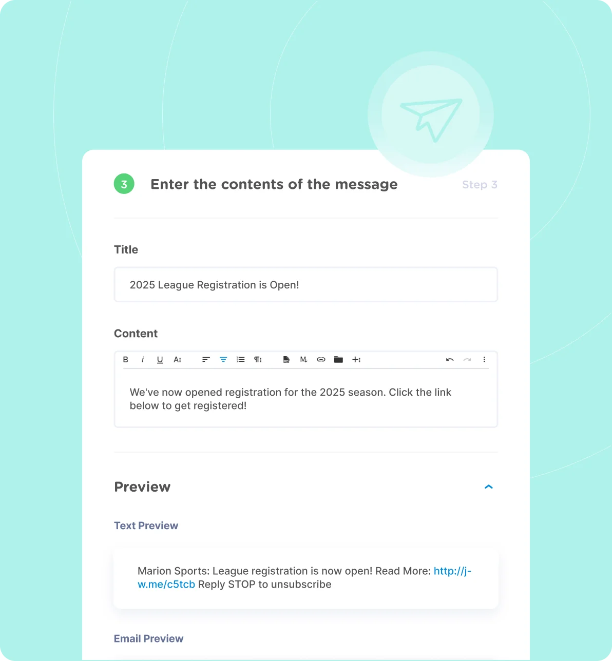 Simplify league communication and reduce admin work