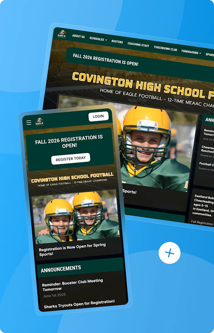 Build a high school team website in just a few clicks