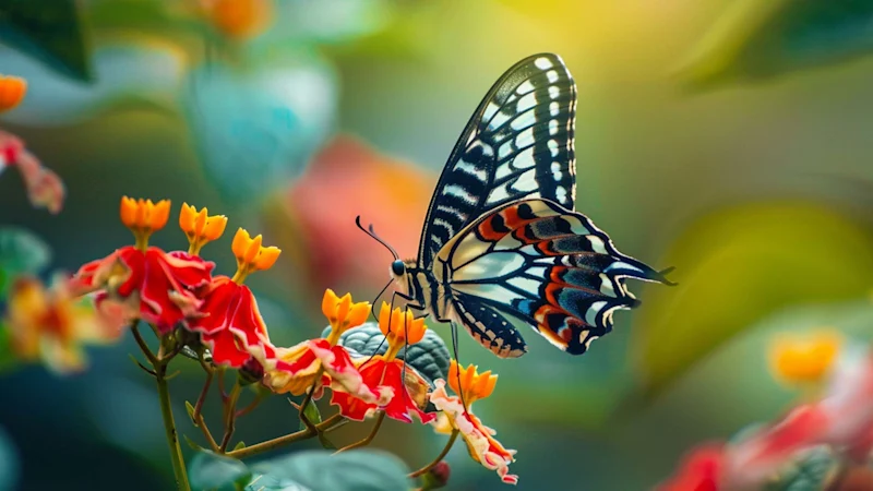 Butterfly sitting on a flower