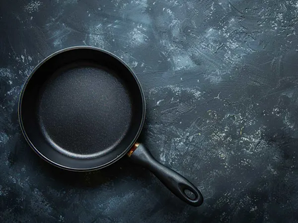 Teflon pan on a table