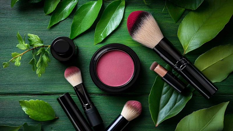 Cosmetics on a table