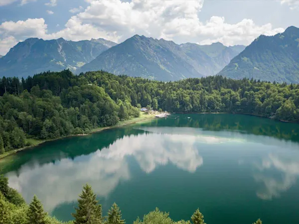 Lake surrounded by mountains