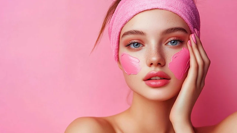 Woman using cosmetics