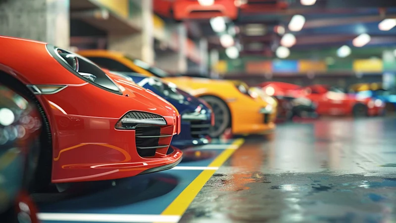 Cars in a parkign lot