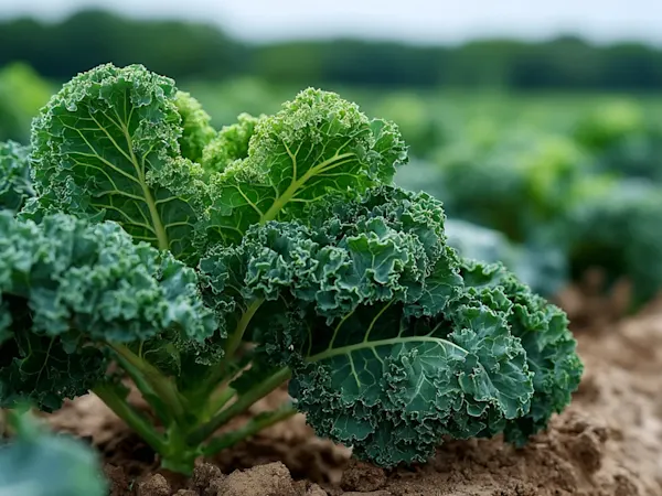 Kale in a field