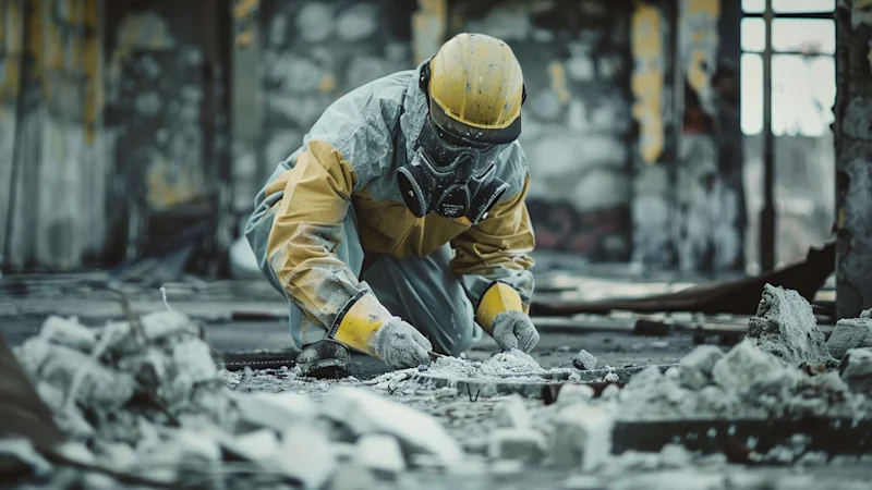 Person working with asbestos