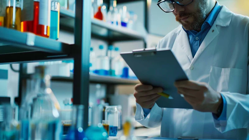Scientist with clipboard