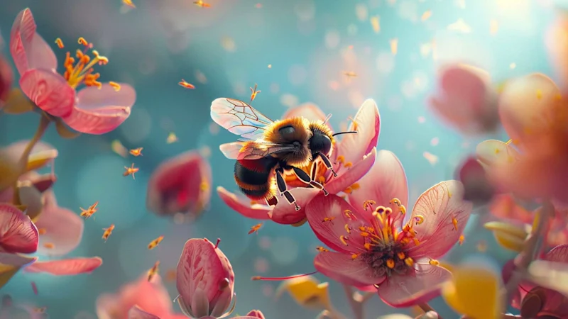 English bee in a flower