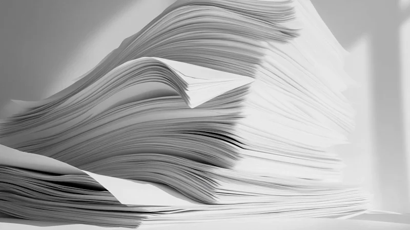 Stack of paper on a table