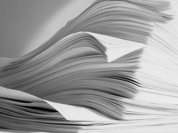 Stack of paper on a table