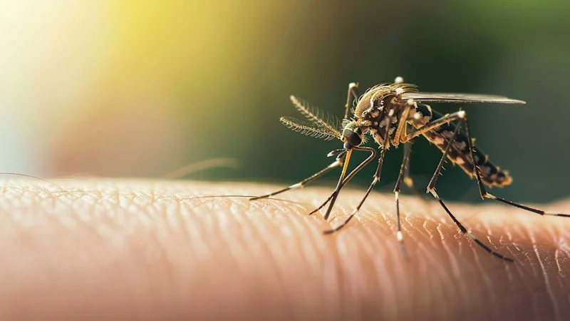 Close-up of a mosquito on an arm