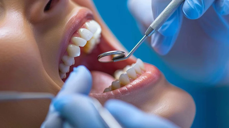 Patient receiving a filling from a dentist