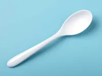 White plastic spoon