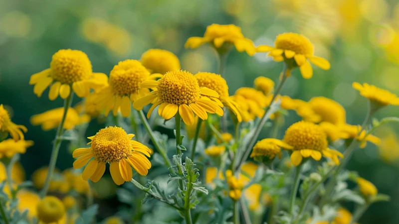 Mature flowers of Tanacetum Cinerariifolium