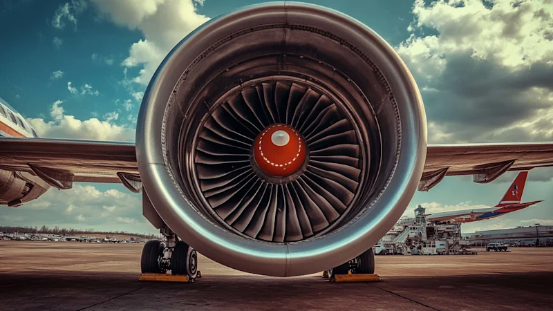 Jet engine on runway