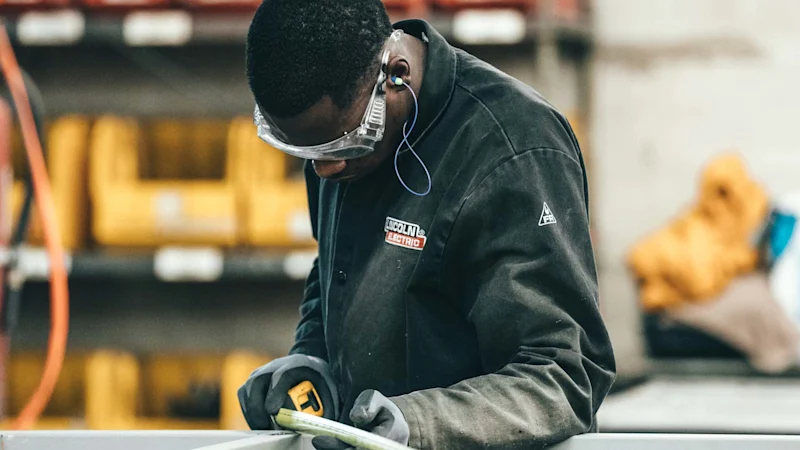 Person on a manufacturing line