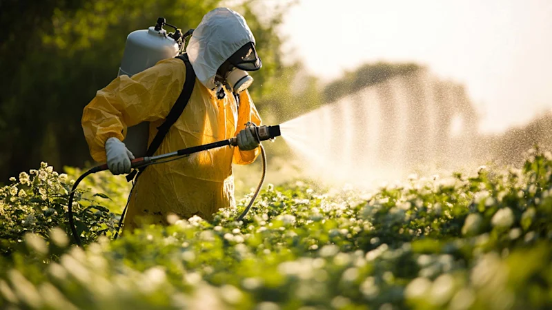 Spraying herbicides in a field