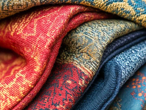 Close-up of colourful textiles