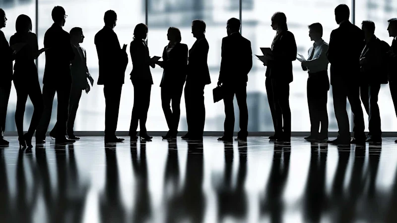 People standing in a meeting