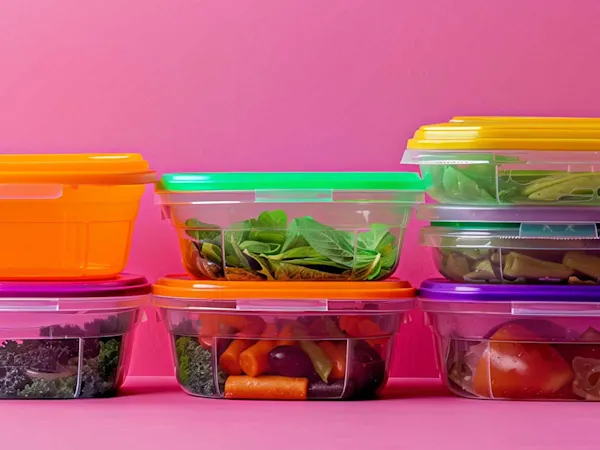 Various food containers on a table