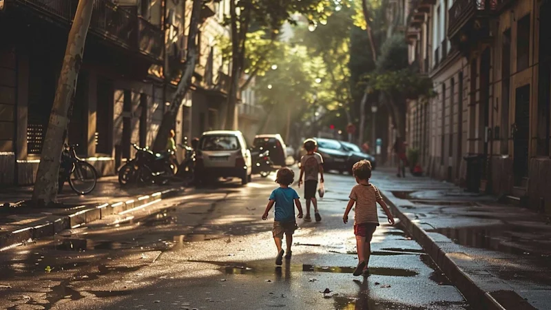 Children playing in the street