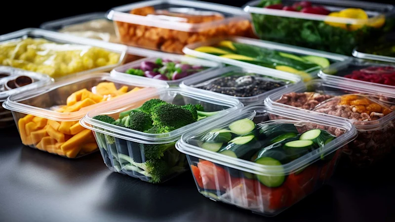 Food in plastic packaging