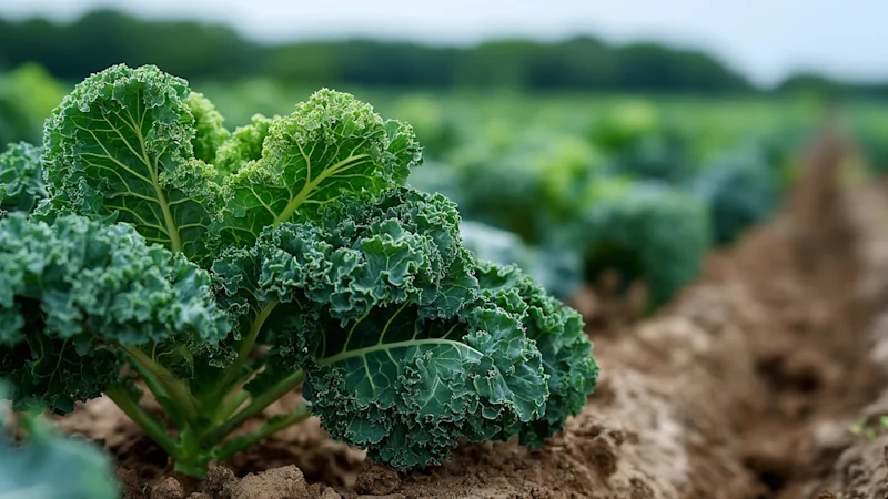 Kale in a field