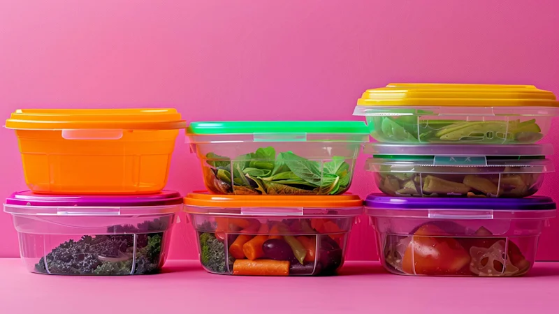 Various food containers on a table