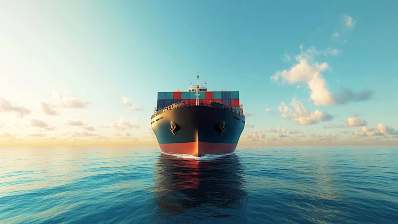 Cargo ship on the open sea