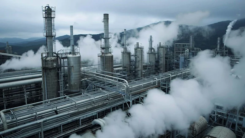 Steam leaving a chemical plant