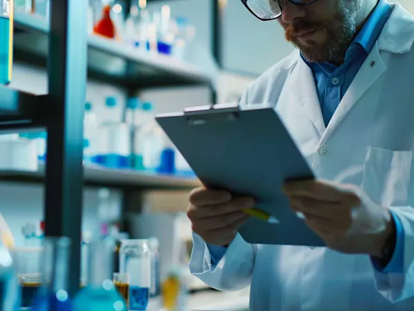 Scientist with clipboard