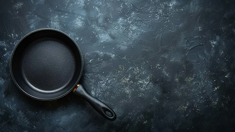Teflon pan on a table