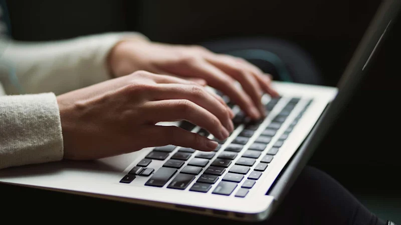 Woman using a laptop