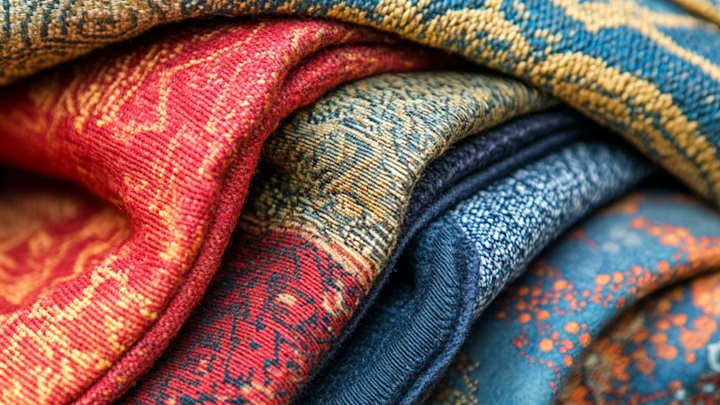 Close-up of colourful textiles