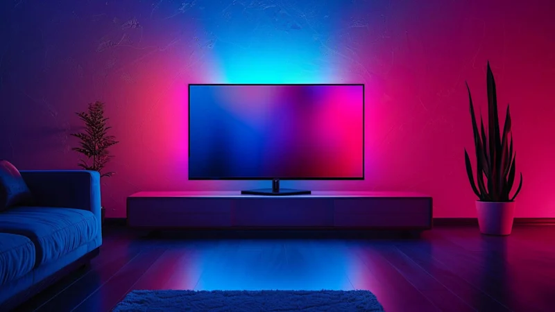 LED TV on a stand