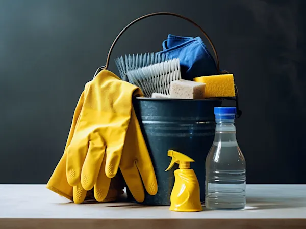 Disinfectants still on a table