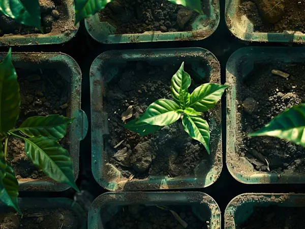 Coffee plant growing