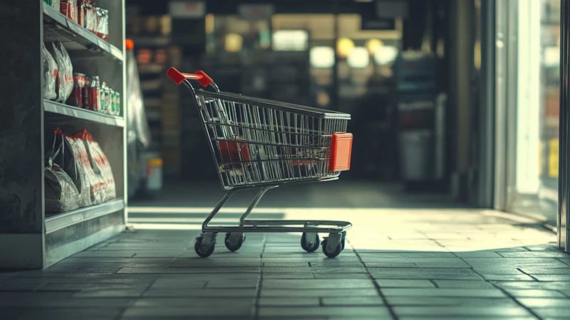 Shopping trolley in a shop